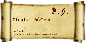 Mireisz János névjegykártya